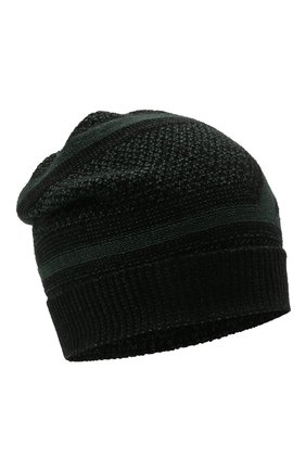 Мужская шапка из шерсти и шелка ZILLI SPORT темно-зеленого цвета, арт. MBW-B0508-PIZS1/ML01 | Фото 1 (Материал: Шерсть, Текстиль; Кросс-КТ: Трикотаж)