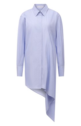 Женская хлопковая рубашка JW ANDERSON голубого цвета по цене 46200 руб., арт. SH0120 PG0598 | Фото 1 Женская хлопковая рубашка JW ANDERSON голубого цвета, арт. SH0120 PG0598 | Фото 1 (Материал внешний: Хлопок; Длина (для топов): Удлиненные; Рукава: Длинные; Женское Кросс-КТ: Рубашка-одежда; Принт: Без принта; Стили: Спорт-шик)