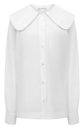 Женская хлопковая блузка JW ANDERSON белого цвета по цене 35950 руб., арт. SH0124 PG0587 | Фото 1 Женская хлопковая блузка JW ANDERSON белого цвета, арт. SH0124 PG0587 | Фото 1 (Рукава: Длинные; Материал внешний: Хлопок; Длина (для топов): Стандартные; Женское Кросс-КТ: Блуза-одежда; Принт: Без принта; Стили: Кэжуэл)