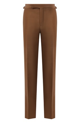 Мужские брюки из шерсти и вискозы TOM FORD коричневого цвета, арт. 244R24/610043 | Фото 1 (Длина (брюки, джинсы): Стандартные; Материал внешний: Вискоза, Шерсть; Случай: Повседневный; Стили: Кэжуэл)
