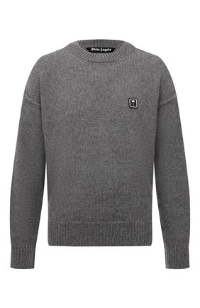 Мужской шерстяной свитер PALM ANGELS серого цвета по цене 35650 руб., арт. PMHE030F21KNI0010701 | Фото 1 Мужской шерстяной свитер PALM ANGELS серого цвета, арт. PMHE030F21KNI0010701 | Фото 1