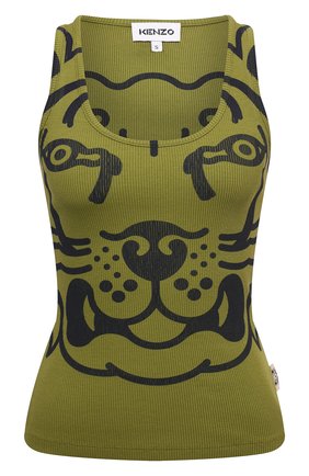 Женский хлопковая майка KENZO хаки цвета по цене 9950 руб., арт. FB62TS6654JM | Фото 1 Женский хлопковая майка KENZO хаки цвета, арт. FB62TS6654JM | Фото 1 (Материал внешний: Хлопок; Женское Кросс-КТ: Майка-одежда; Длина (для топов): Стандартные; Стили: Спорт-шик)