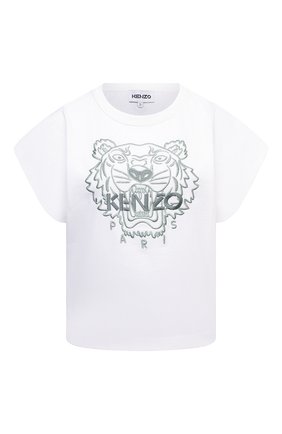 Женская хлопковая футболка KENZO белого цвета по цене 12100 руб., арт. FB62TS6454YF | Фото 1 Женская хлопковая футболка KENZO белого цвета, арт. FB62TS6454YF | Фото 1 (Рукава: Короткие; Материал внешний: Хлопок; Длина (для топов): Стандартные; Женское Кросс-КТ: Футболка-одежда; Принт: С принтом; Стили: Спорт-шик)