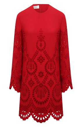 Женское платье из шерсти и шелка VALENTINO красного цвета по цене 375500 руб., арт. WB3VAWD96GR | Фото 1 Женское платье из шерсти и шелка VALENTINO красного цвета, арт. WB3VAWD96GR | Фото 1 (Материал внешний: Шелк, Шерсть; Материал подклада: Вискоза; Длина Ж (юбки, платья, шорты): Мини; Рукава: Длинные; Женское Кросс-КТ: Платье-одежда; Стили: Романтичный; Случай: Повседневный)
