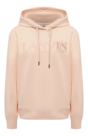 Женский хлопковое худи LANVIN светло-розового цвета по цене 47200 руб., арт. RW-H00003-J008-A21 | Фото 1 Женский хлопковое худи LANVIN светло-розового цвета, арт. RW-H00003-J008-A21 | Фото 1 (Материал внешний: Хлопок; Длина (для топов): Стандартные; Рукава: Длинные; Женское Кросс-КТ: Худи-одежда; Стили: Спорт-шик)