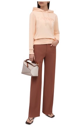 Женский хлопковое худи LANVIN светло-розового цвета по цене 47200 руб., арт. RW-H00003-J008-A21 | Фото 2 Женский хлопковое худи LANVIN светло-розового цвета, арт. RW-H00003-J008-A21 | Фото 2 (Материал внешний: Хлопок; Длина (для топов): Стандартные; Рукава: Длинные; Женское Кросс-КТ: Худи-одежда; Стили: Спорт-шик)