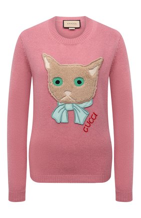 Женский шерстяной пуловер GUCCI розового цвета по цене 97700 руб., арт. 662173/XKBYI | Фото 1 Женский шерстяной пуловер GUCCI розового цвета, арт. 662173/XKBYI | Фото 1 (Материал внешний: Шерсть; Длина (для топов): Стандартные; Рукава: Длинные; Женское Кросс-КТ: Пуловер-одежда; Стили: Романтичный)