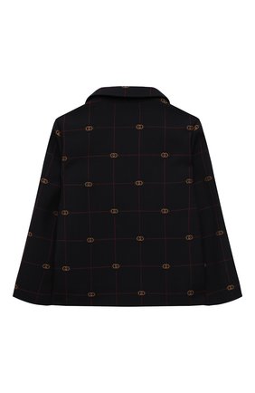Детский шерстяной пиджак GUCCI темно-синего цвета по цене 62500 руб., арт. 660171/XWA0Q | Фото 2 Детский шерстяной пиджак GUCCI темно-синего цвета, арт. 660171/XWA0Q | Фото 2