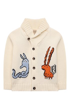 Детский шерстяной кардиган GUCCI кремвого цвета по цене 83600 руб., арт. 660508/XKBWP | Фото 1 Детский шерстяной кардиган GUCCI кремвого цвета, арт. 660508/XKBWP | Фото 1