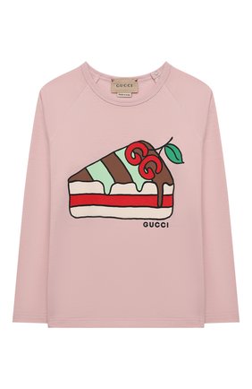 Детский хлопковый лонгслив GUCCI розового цвета по цене 14100 руб., арт. 663515/XJDN8 | Фото 1 Детский хлопковый лонгслив GUCCI розового цвета, арт. 663515/XJDN8 | Фото 1