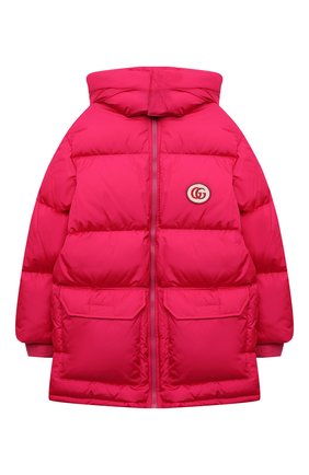 Детское пуховое пальто GUCCI фуксия цвета по цене 96000 руб., арт. 663307/XWA02 | Фото 1 Детское пуховое пальто GUCCI фуксия цвета, арт. 663307/XWA02 | Фото 1 (Материал утеплителя: Пух и перо; Материал подклада: Синтетический материал; Рукава: Длинные; Материал внешний: Синтетический материал; Девочки Кросс-КТ: Пуховик-верхняя одежда; Кросс-КТ: Сезон: зима; Ростовка одежда: 10 - 11 лет | 140 - 146см, 12 лет | 152 см, 4 года | 104 см, 5 лет | 110 см, 6 лет | 116 см, 8 лет | 128 см)