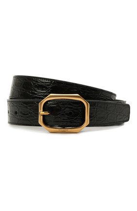 Женский кожаный ремень SAINT LAURENT черного цвета по цене 32850 руб., арт. 669889/1ZQ0W | Фото 1 Женский кожаный ремень SAINT LAURENT черного цвета, арт. 669889/1ZQ0W | Фото 1