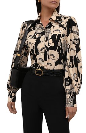 Женский кожаный ремень SAINT LAURENT черного цвета по цене 32850 руб., арт. 669889/1ZQ0W | Фото 2 Женский кожаный ремень SAINT LAURENT черного цвета, арт. 669889/1ZQ0W | Фото 2