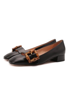 Женские кожаные туфли GUCCI черного цвета по цене 72400 руб., арт. 658856/C9D00 | Фото 1 Женские кожаные туфли GUCCI черного цвета, арт. 658856/C9D00 | Фото 1 (Каблук высота: Низкий; Подошва: Плоская; Материал внутренний: Натуральная кожа; Каблук тип: Устойчивый)