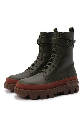 Женские кожаные ботинки carinne MONCLER хаки цвета по цене 69200 руб., арт. G2-09B-4F715-00-019A6 | Фото 1 Женские кожаные ботинки carinne MONCLER хаки цвета, арт. G2-09B-4F715-00-019A6 | Фото 1 (Материал внутренний: Натуральная кожа; Каблук высота: Низкий; Подошва: Платформа; Женское Кросс-КТ: Военные ботинки; Материал внешний: Кожа)
