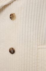 Женское хлопковое пальто SAINT LAURENT кремвого цвета, арт. 667255/Y9D13 | Фото 5 (Рукава: Длинные; Длина (верхняя одежда): До середины бедра; Региональные ограничения белый список (Axapta Mercury): RU; Материал внешний: Хлопок; 1-2-бортные: Двубортные; Материал подклада: Купро; Стили: Кэжуэл)