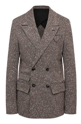 Женский жакет BOTTEGA VENETA темно-бежевого цвета по цене 177500 руб., арт. 669598/V0WM0 | Фото 1 Женский жакет BOTTEGA VENETA темно-бежевого цвета, арт. 669598/V0WM0 | Фото 1 (Материал внешний: Вискоза, Синтетический материал; Длина (для топов): Стандартные; Материал подклада: Вискоза; Рукава: Длинные; Женское Кросс-КТ: Жакет-одежда; 1-2-бортные: Двубортные; Стили: Кэжуэл; Случай: Повседневный)