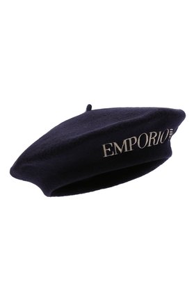 Женский шерстяной берет EMPORIO ARMANI темно-синего цвета по цене 13550 руб., арт. 637525/1A502 | Фото 1 Женский шерстяной берет EMPORIO ARMANI темно-синего цвета, арт. 637525/1A502 | Фото 1