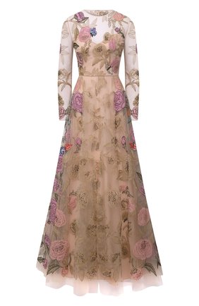 Женское платье VALENTINO бежевого цвета по цене 1925000 руб., арт. WB3VDC751ED | Фото 1 Женское платье VALENTINO бежевого цвета, арт. WB3VDC751ED | Фото 1 (Материал внешний: Синтетический материал; Рукава: Длинные; Длина Ж (юбки, платья, шорты): Макси; Материал подклада: Вискоза; Женское Кросс-КТ: Платье-одежда; Стили: Романтичный; Случай: Вечерний)