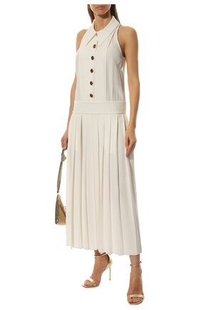 Женское платье из вискозы BALMAIN кремвого цвета по цене 549500 руб., арт. WF1R0030/V089 | Фото 2 Женское платье из вискозы BALMAIN кремвого цвета, арт. WF1R0030/V089 | Фото 2 (Длина Ж (юбки, платья, шорты): Макси; Материал внешний: Вискоза; Женское Кросс-КТ: Платье-одежда; Стили: Кэжуэл; Случай: Повседневный; Кросс-КТ: Трикотаж)