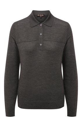 Женское шерстяное поло LORO PIANA серого цвета по цене 99200 руб., арт. FAL9276 | Фото 1 Женское шерстяное поло LORO PIANA серого цвета, арт. FAL9276 | Фото 1 (Рукава: Длинные; Материал внешний: Шерсть; Длина (для топов): Стандартные; Кросс-КТ: Трикотаж; Стили: Кэжуэл)