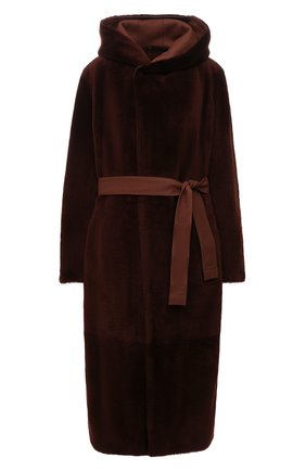 Женская двусторонняя дубленка LORO PIANA коричневого цвета, арт. FAL2393 | Фото 1 (Материал внешний: Натуральный мех; Рукава: Длинные; Длина (верхняя одежда): Длинные; Стили: Кэжуэл)