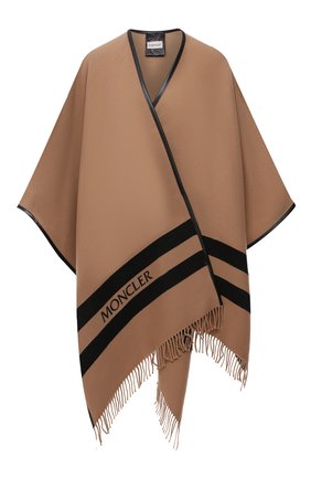 Женская шерстяная накидка MONCLER бежевого цвета по цене 86600 руб., арт. G2-093-3G000-04-0P58E | Фото 1 Женская шерстяная накидка MONCLER бежевого цвета, арт. G2-093-3G000-04-0P58E | Фото 1 (Материал внешний: Шерсть; Длина (верхняя одежда): До середины бедра; Стили: Кэжуэл)