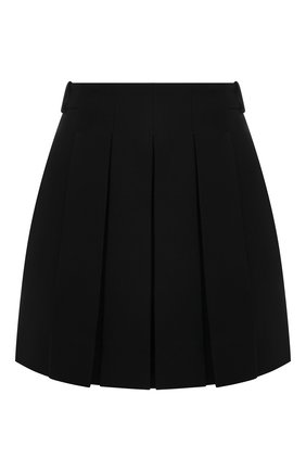 Женская юбка из шерсти и шелка VALENTINO черного цвета по цене 94400 руб., арт. WB3RA8251CF | Фото 1 Женская юбка из шерсти и шелка VALENTINO черного цвета, арт. WB3RA8251CF | Фото 1 (Материал внешний: Шерсть, Шелк; Материал подклада: Вискоза; Длина Ж (юбки, платья, шорты): Мини; Женское Кросс-КТ: Юбка-одежда, юбка-плиссе; Стили: Гламурный)