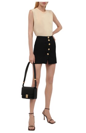 Женская юбка из шерсти и шелка VALENTINO черного цвета по цене 85750 руб., арт. WB3RA8201CF | Фото 2 Женская юбка из шерсти и шелка VALENTINO черного цвета, арт. WB3RA8201CF | Фото 2 (Материал внешний: Шерсть, Шелк; Длина Ж (юбки, платья, шорты): Мини; Материал подклада: Вискоза; Женское Кросс-КТ: Юбка-одежда; Стили: Гламурный)