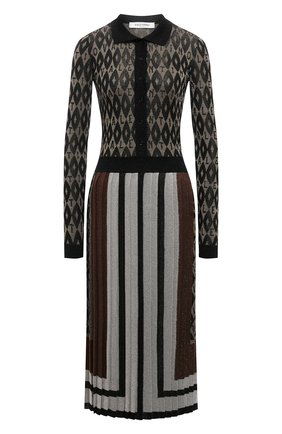 Женское платье из вискозы VALENTINO коричневого цвета по цене 212000 руб., арт. WB3KD06V6ML | Фото 1 Женское платье из вискозы VALENTINO коричневого цвета, арт. WB3KD06V6ML | Фото 1 (Рукава: Длинные; Длина Ж (юбки, платья, шорты): Миди; Материал внешний: Вискоза; Женское Кросс-КТ: Платье-одежда; Стили: Кэжуэл; Случай: Повседневный; Кросс-КТ: Трикотаж)