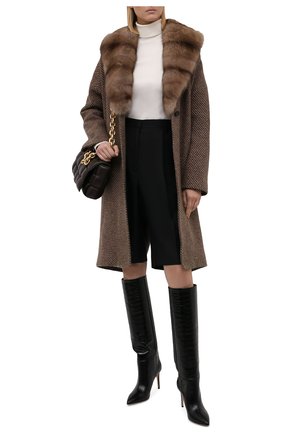 Женское кашемировое пальто KITON бежевого цвета по цене 1375000 руб., арт. D50633K0581A | Фото 2 Женское кашемировое пальто KITON бежевого цвета, арт. D50633K0581A | Фото 2 (Материал внешний: Кашемир, Шерсть; Длина (верхняя одежда): До колена; Рукава: Длинные; Материал подклада: Шелк; 1-2-бортные: Однобортные; Стили: Кэжуэл)