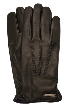 Мужские кожаные перчатки CORNELIANI черного цвета, арт. 88Q338-1820575/00 | Фото 1 (Мужское Кросс-КТ: Кожа и замша; Материал: Натуральная кожа)