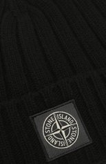 Мужская шерстяная шапка STONE ISLAND черного цвета, арт. 7515N24B5 | Фото 3 (Материал: Текстиль, Шерсть; Кросс-КТ: Трикотаж)