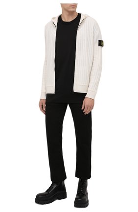 Мужской шерстяной кардиган STONE ISLAND белого цвета по цене 38950 руб., арт. 7515516B6 | Фото 2 Мужской шерстяной кардиган STONE ISLAND белого цвета, арт. 7515516B6 | Фото 2