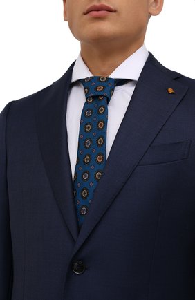 Мужской шерстяной галстук CANALI синего цвета по цене 11500 руб., арт. 18/HS03276 | Фото 2 Мужской шерстяной галстук CANALI синего цвета, арт. 18/HS03276 | Фото 2