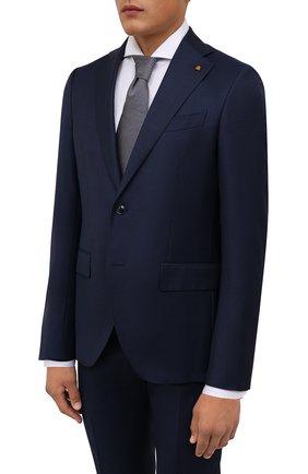Мужской шерстяной костюм SARTORIA LATORRE темно-синего цвета по цене 73500 руб., арт. A6I7EF U81173 | Фото 2 Мужской шерстяной костюм SARTORIA LATORRE темно-синего цвета, арт. A6I7EF U81173 | Фото 2 (Рукава: Длинные; Материал подклада: Купро; Материал внешний: Шерсть; Костюмы М: Однобортный; Стили: Классический)