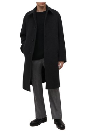 Мужской шерстяной свитер DRIES VAN NOTEN темно-серого цвета по цене 65300 руб., арт. 212-021238-3702 | Фото 2 Мужской шерстяной свитер DRIES VAN NOTEN темно-серого цвета, арт. 212-021238-3702 | Фото 2 (Длина (для топов): Стандартные; Рукава: Длинные; Материал внешний: Шерсть; Мужское Кросс-КТ: Свитер-одежда; Принт: Без принта; Стили: Кэжуэл)