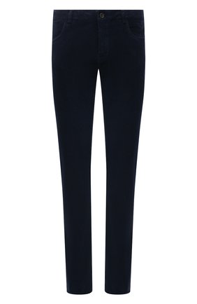 Мужские хлопковые брюки CANALI темно-синего цвета, арт. 91551/PT00499 | Фото 1 (Материал внешний: Хлопок; Случай: Повседневный; Стили: Кэжуэл; Длина (брюки, джинсы): Стандартные)