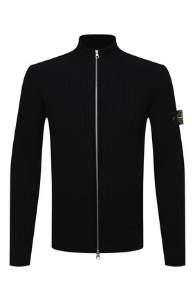 Мужской шерстяной кардиган STONE ISLAND черного цвета по цене 36300 руб., арт. 7515523C2 | Фото 1 Мужской шерстяной кардиган STONE ISLAND черного цвета, арт. 7515523C2 | Фото 1