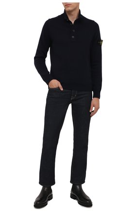 Мужской шерстяной джемпер STONE ISLAND темно-синего цвета по цене 27750 руб., арт. 7515540A3 | Фото 2 Мужской шерстяной джемпер STONE ISLAND темно-синего цвета, арт. 7515540A3 | Фото 2