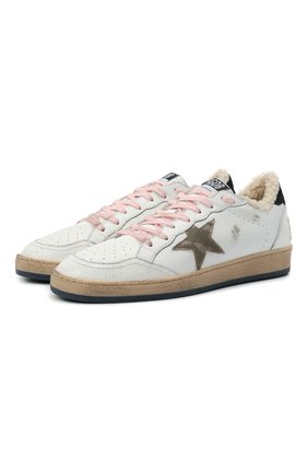 Мужские кожаные кеды ballstar GOLDEN GOOSE DELUXE BRAND белого цвета по цене 42650 руб., арт. GMF00117.F002098 | Фото 1 Мужские кожаные кеды ballstar GOLDEN GOOSE DELUXE BRAND белого цвета, арт. GMF00117.F002098 | Фото 1 (Материал утеплителя: Натуральный мех; Материал внутренний: Натуральная кожа; Подошва: Массивная)