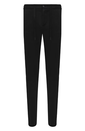 Мужские хлопковые брюки KNT черного цвета, арт. UPKN009J0349A | Фото 1 (Длина (брюки, джинсы): Стандартные; Материал внешний: Хлопок; Случай: Повседневный; Стили: Кэжуэл)