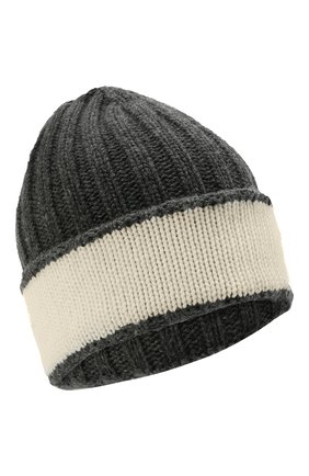 Детский комплект из шапки и шарфа EMPORIO ARMANI серого цвета, арт. 407515/1A767 | Фото 2 (Материал: Вискоза, Текстиль, Шерсть)