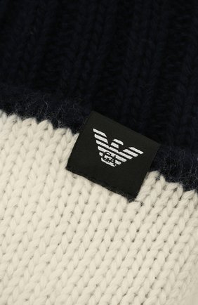 Детский комплект из шапки и шарфа EMPORIO ARMANI синего цвета по цене 22200 руб., арт. 407515/1A767 | Фото 4 Детский комплект из шапки и шарфа EMPORIO ARMANI синего цвета, арт. 407515/1A767 | Фото 4 (Материал: Текстиль, Шерсть, Вискоза)
