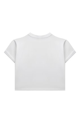 Детский хлопковый топ DOLCE & GABBANA белого цвета по цене 11500 руб., арт. L5JTGG/G7BIX/8-14 | Фото 2 Детский хлопковый топ DOLCE & GABBANA белого цвета, арт. L5JTGG/G7BIX/8-14 | Фото 2 (Рукава: Короткие; Материал внешний: Хлопок; Девочки Кросс-КТ: футболка-одежда, топ-одежда; Ростовка одежда: 10 - 11 лет | 140 - 146см, 12 лет | 152 см, 8 лет | 128 см)