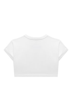 Детский хлопковый топ DOLCE & GABBANA белого цвета по цене 10650 руб., арт. L5JTGG/G7BIX/2-6 | Фото 2 Детский хлопковый топ DOLCE & GABBANA белого цвета, арт. L5JTGG/G7BIX/2-6 | Фото 2 (Материал внешний: Хлопок; Рукава: Короткие; Девочки Кросс-КТ: футболка-одежда, топ-одежда; Ростовка одежда: 2 года | 92 см, 3 года | 98 см, 4 года | 104 см, 5 лет | 110 см, 6 лет | 116 см)