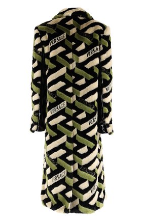Женская шуба из экомеха VERSACE хаки цвета по цене 248000 руб., арт. 1002134/1A01778 | Фото 2 Женская шуба из экомеха VERSACE хаки цвета, арт. 1002134/1A01778 | Фото 2 (Женское Кросс-КТ: Экомех; Рукава: Длинные; Длина (верхняя одежда): До колена; Стили: Кэжуэл; Материал внешний: Синтетический материал)