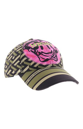 Мужской хлопковая бейсболка VERSACE хаки цвета по цене 37600 руб., арт. 1001590/1A01916 | Фото 1 Мужской хлопковая бейсболка VERSACE хаки цвета, арт. 1001590/1A01916 | Фото 1