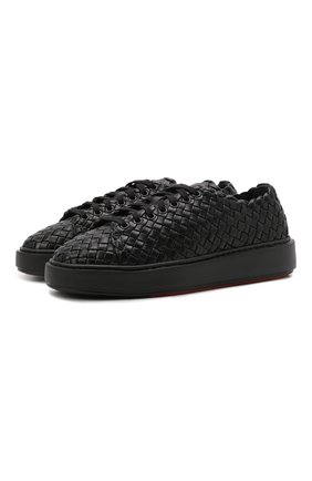 Женские кожаные кеды SANTONI черного цвета по цене 49650 руб., арт. WBCD60821NEANCSYN01 | Фото 1 Женские кожаные кеды SANTONI черного цвета, арт. WBCD60821NEANCSYN01 | Фото 1 (Подошва: Платформа; Материал внутренний: Натуральная кожа; Материал внешний: Замша, Кожа; Материал утеплителя: Без утеплителя)