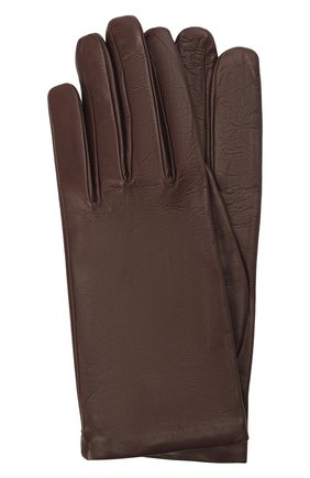 Женские кожаные перчатки DRIES VAN NOTEN коричневого цвета, арт. 212-010101-100 | Фото 1 (Материал: Натуральная кожа)